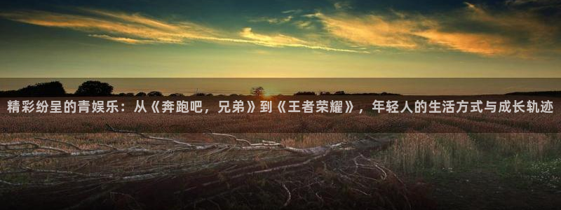 星空娱乐app安装：精彩纷呈的青娱乐：从《奔跑吧，兄弟》到《王者荣耀》，年轻人的生活方式与成长轨迹